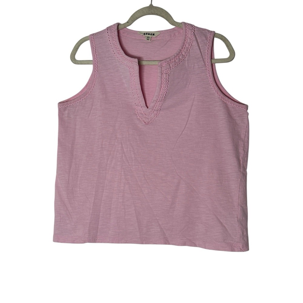 Boden Top Women's size US 10 Pink Sleeveless Essential Cotton Stretch Formal - Picture 2 of 8